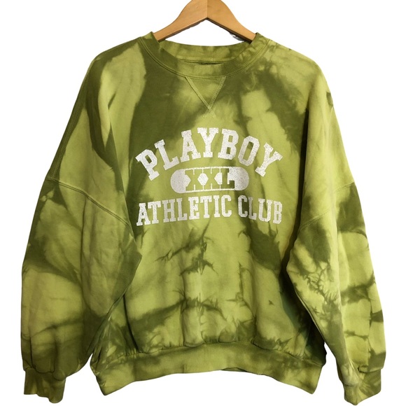 Playboy Athletic Club Men's PacSun Green Tie Dye Fleece Long Sleeve Sweatshirt S - Picture 8 of 8